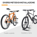 Rastrelliera Porta Biciclette 4 Posti 110x33x27 cm in Acciaio Nero