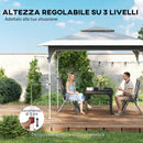 Gazebo Pieghevole 352x352x278 cm Apertura Pop Up in Tessuto Oxford Grigio Scuro      