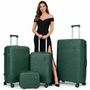 Set 3+1 Valigie Rigide Beauty Case Bagaglio Trolley con Ruote Easy Roll Verde Oliva      