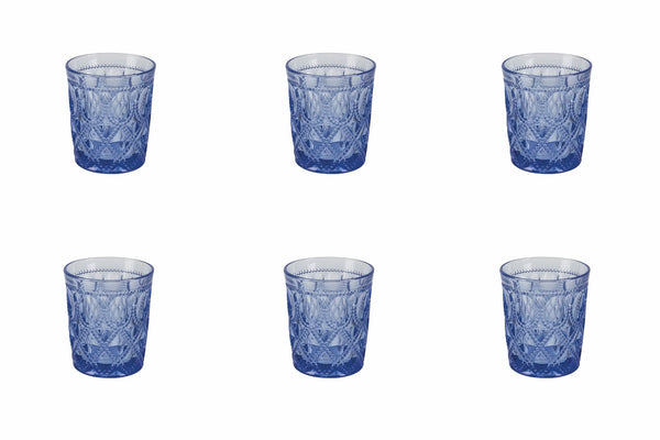 acquista Set 6 Bicchieri Ø8,9x9 cm in Vetro Villa d'Este Home Tivoli Blu