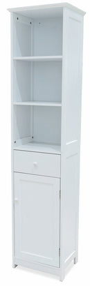 Mobile a Colonna 1 Anta 1 Cassetto 3 Ripiani 30x39x175 cm in Legno Soriani Bianco