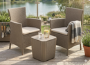 Set Tavolino e 2 Poltrone da Giardino Effetto Rattan Keter Iowa Balcony Cappuccino