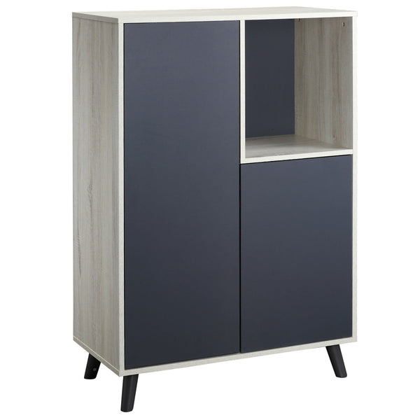 Libreria Moderna 80x40x120 cm 2 Ante 1 Ripiano Grigio Scuro acquista