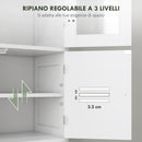 Mobile Colonna Bagno 60x30x170,5 cm con 3 Armadietti Bianco   