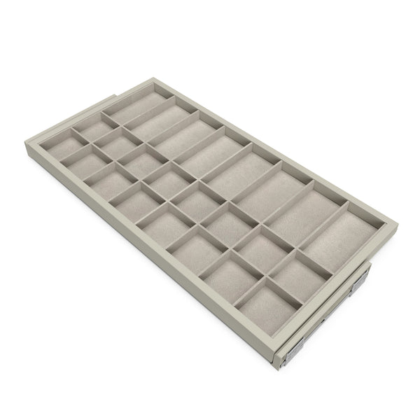 prezzo Kit Cassetto Organizzatore e Telaio per Armadio 900 mm in Alluminio e Plastica Emuca Grigio Pietra
