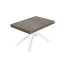 Tavolo Allungabile 140/224x80Cm Niket Tortora Gambe Bianche      
