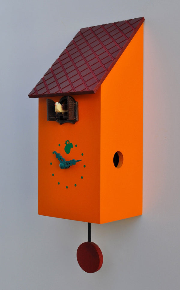 Orologio a Cucù da Parete 13x30x12 cm Pirondini Italia Portofino Arancio Giallo acquista