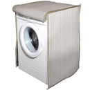 Telo Copertura Lavatrice 60x60x80 cm Protezione con Chiusura Zip in Tessuto a Righe Tortora      