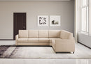 Divano Angolare 6 Posti 281x221x85 cm Karay in Tessuto Beige