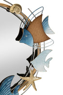 Specchio Marine 68x5x67 cm in Metallo e MDF e Specchio Multicolor      