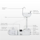Lavabo Portatile da Campeggio 24L 83x50x103 cm con Ruote in HDPE  Grigio Chiaro