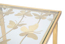 Console Butterflies Glass 100x35x80 cm in Ferro e Vetro Oro      