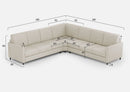 Divano Angolare 7 Posti 281x281x85 cm Karay in Tessuto Latte