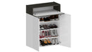 Scarpiera 2 Ante e 1 Ripiano a Ribalta 76x35x100 cm Savona 2A 1R Bianco Opaco/Grigio Ardesia  