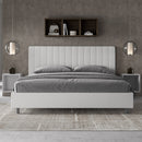 Letto Matrimoniale Imbottito in Similpelle Agueda Bianco Varie Misure