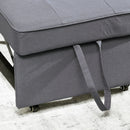 Poltrona Letto Singolo Schienale Reclinabile 98x69x65 cm Tessuto Effetto Lino Grigio Scuro 