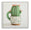 Stampa su Tela Laccata con Cornice Vasetto Cactus 40x2,8x40 cm in Pino e Tela e Plastica