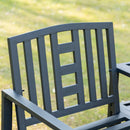 Panchina 2 Posti da Giardino 165x53,5x85,5 cm con Tavolino in Metallo Nero