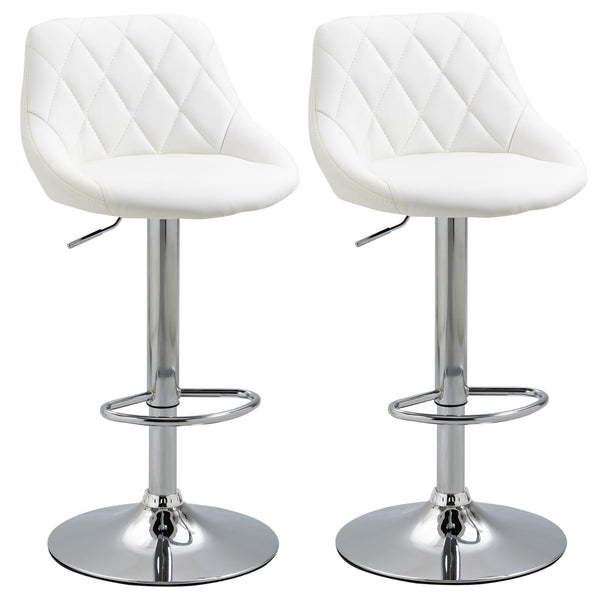Set 2 Sgabelli da Bar 51,5x48x83-104 cm in Similpelle Bianchi online
