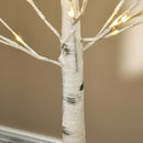 Albero di Natale Artificiale 150 cm 12 Rami con Luci LED 3000K per Interni ed Esterni al Coperto Bianco 