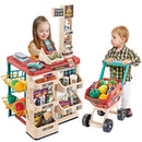 Supermercato Giocattolo Playset per Bambini con Carrello Spesa e Registratore Cassa      