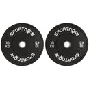 Set 2 Dischi Pesi da 10kg con Foro da 2"/5 cm per Manubri e Bilancieri in Gomma Nero   