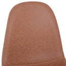 Set 2 Sedie da Pranzo Design Moderno in Lino con Gambe in Metallo Marrone 