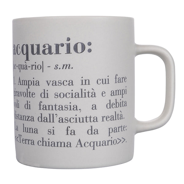 Tazza Zodiaco "acquario" Ø8x10 cm in Bone China VdE Tivoli 1996 Bianco prezzo