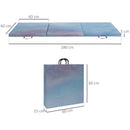 Tappetino da Ginnastica 180x60x5 cm Pieghevole Crash Mat con Maniglie per Allenamento a Casa in PU e EPE Azzurro      