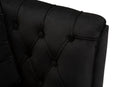 Divanetto Budapest Nero con Cuscini 130x83x91 cm in Compensato e Spugna e Ferro e Poliestere Nero      