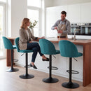 Set di 2 Sgabelli da Bar 43x48x84-106 cm Sgabelli Moderni Girevoli con Poggiapiedi in Velluto Blu      