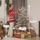 Albero di Natale Innevato Alto 150 cm con 828 Rami e Base in Metallo Verde      