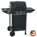 Barbecue a Gas 2+1 Fuochi 112x44x96,5 cm con Ruote e Griglia in Acciaio      