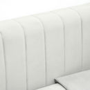 Divano 3 Posti 199x72x75 cm in Tessuto Velluto Grigio Chiaro