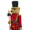 Soldato Orso Schiaccianoci Natalizio H80 cm con Ascia Rosso