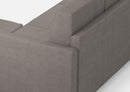 Divano 3 Posti con Pouf 198x155x85 cm Karay in Tessuto Grigio