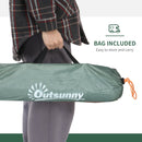 Tenda da Campeggio 2 Posti con Porta a Cerniera Zanzariera e Sacca di Trasporto 206x185x120 cm in Poliestere Verde
