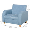 Poltrona per Bambini 49x45x44 cm con Imbottitura in Tessuto Blu      