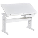 Scrivania da Ufficio con Ripiano Inclinabile e Altezza Regolabile in MDF 109x55x63,6 cm  Bianca