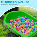 Quad Elettrico per Bambini 6V con Rimorchio Pedale Marce Avanti e Indietro Verde      