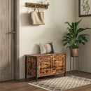 Cassapanca in Legno Stile Industriale 80x40x49cm Contenitore 95L Marrone 