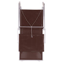 Lettino Mare con Parasole Richiudibile 181x71,5x38,5 cm in Alluminio PVC e Poliestere Marrone Riccione      