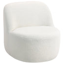 Poltrona per Salotto con Schienale Ergonomico 73x82x71 cm in Tessuto Sherpa Bianco Crema   