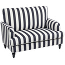 Poltrona da Salotto 115x82x82 cm con Seduta Ampia in Velluto a Righe con Molle a S Nero e Bianco      