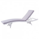 Lettino Prendisole da Giardino Honolulu con Cuscino 67x206x32 h cm in Wicker Bianco