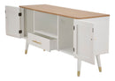 Mobile TV Matera 117x60x40 cm in Legno MDF e Ferro Bianco/Marrone