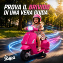 Moto Elettrica per Bambini Licenza Vespa Batteria Ricaricabile 6V Rotelle e Luci Rosa      