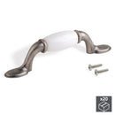 Maniglie per Mobile Interasse 76 mm Zama e Ceramica Argento Invecchiato 20 Pezzi Emuca