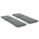 Set 2 Cuscini per Sdraio da Esterno 196x55x8 cm Imbottiti in Cotone con Cinghie Grigio Scuro      