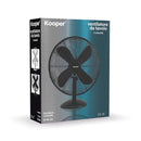 Ventilatore da Tavolo 4 Pale 3 Velocità 50W in Acciaio Laminato e Alluminio Nero      